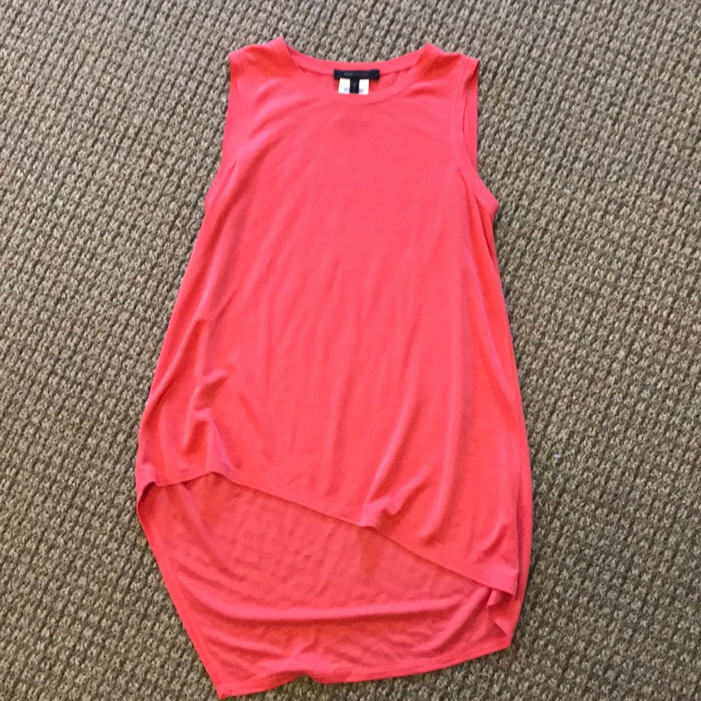 BCBG MAXAZ SLEEVELESS ASYMMETRICAL TUNIC PINK XS